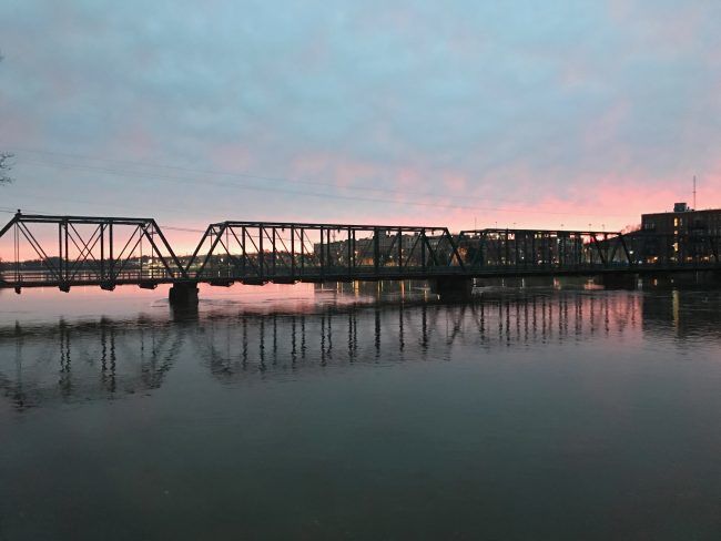 sunrise over bridge on sober walk