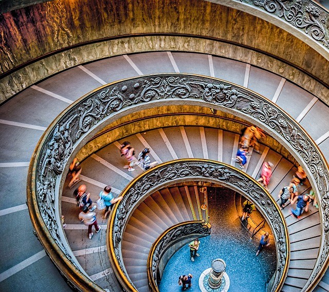 sober vacation exercise like steps at Vatican