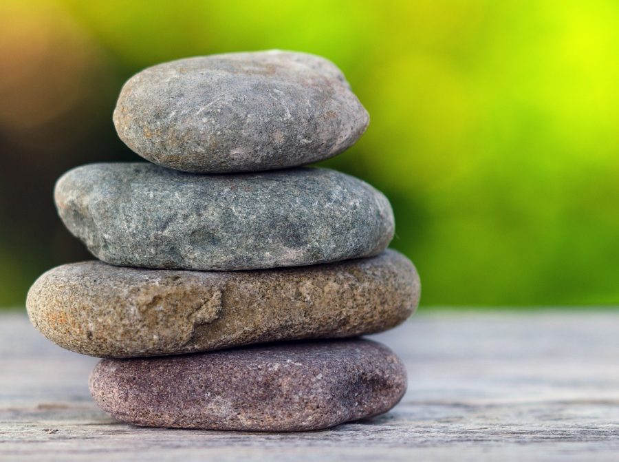 self-care stacked stones