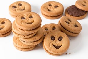 sober grocery shopping treats smiling cookies
