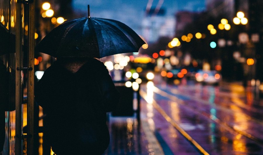 addiction stigma woman alone in rain
