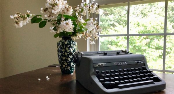 typewriter flowers