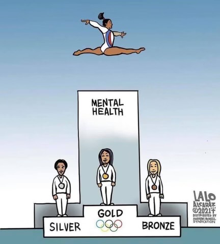 Olympic cartoon mental health gold