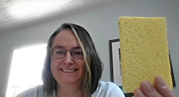 woman with sponge showing effects of eating disorders